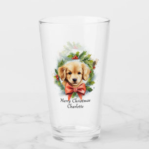 Copo De Pint Presente Personalizado de Natal com Nome de Cachor