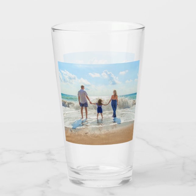 Copo De Pint Presente Personalizado de Vidro com Foto (Verso)