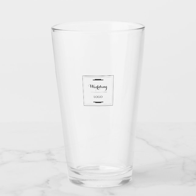 Copo De Pint Presente Personalizado Elegante Casamento Moderno  (Frente)