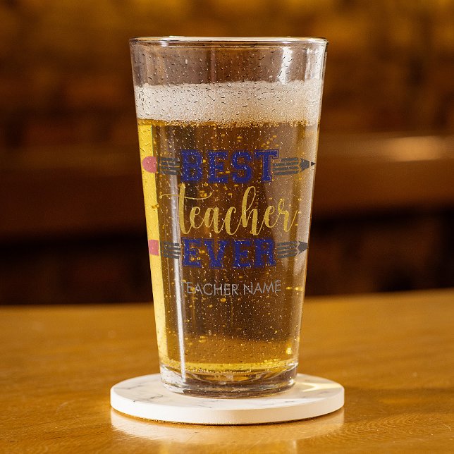 Copo De Pint Presente Personalizado Melhor Professor de Todos o (Criador carregado)