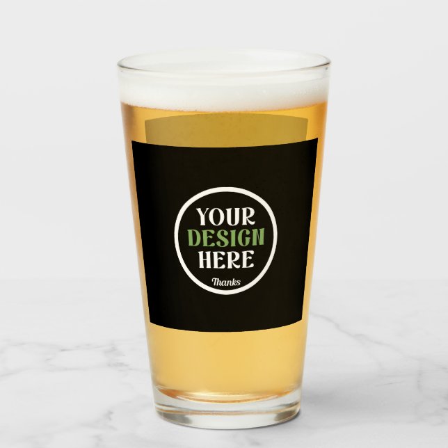 Copo De Pint Presentes de Casamento Personalizados, Elegantes,  (Frente (Preenchido))