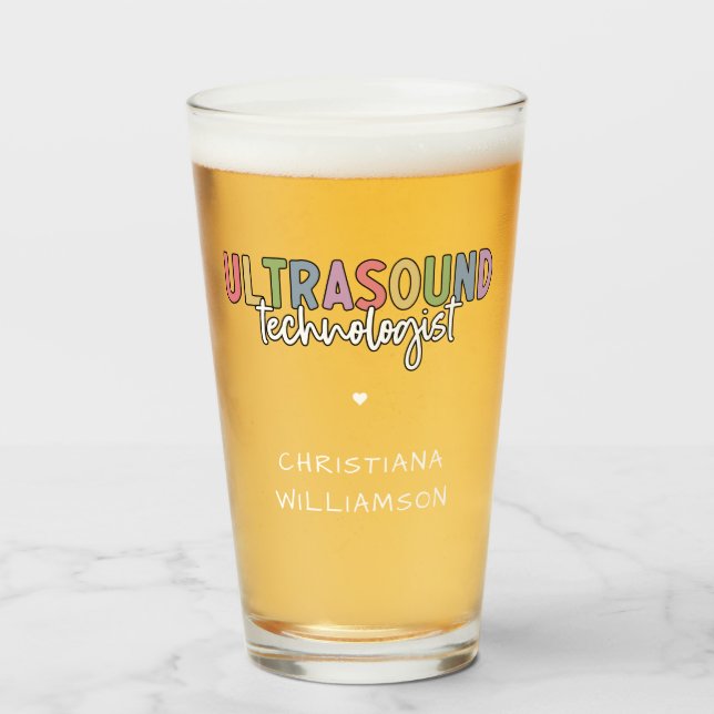 Copo De Pint Presentes do Tecnologia Ultrasom de Nome Personali (Frente (Preenchido))