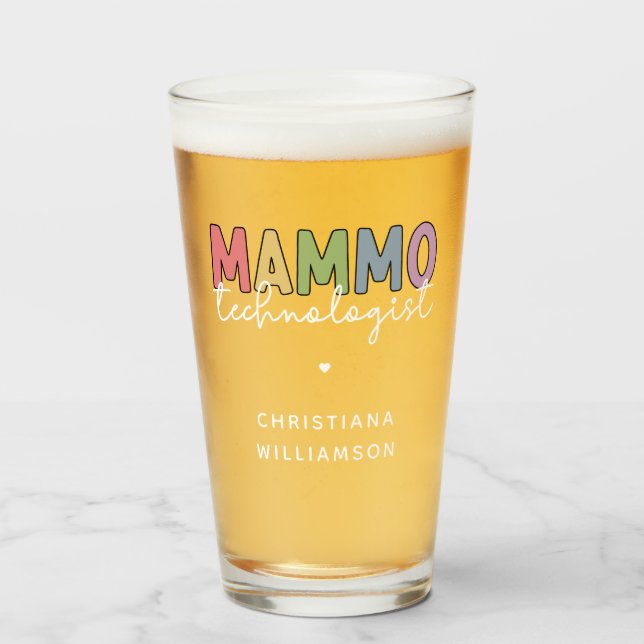Copo De Pint Presentes técnicos do tecnólogo de mamografia pers (Frente (Preenchido))