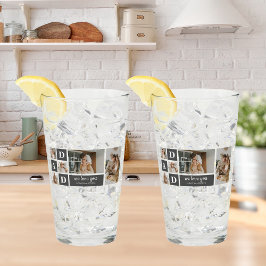 Copo De Pint Preto Moderno | Foto de Colagem | Melhor presente 