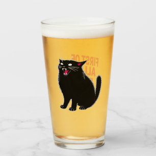 Copo De Pint Primeiro De Tudo Sou Um Delicioso Gato Preto Rugid
