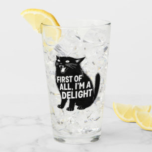Copo De Pint Primeiro De Tudo Sou Um Delight Gato Preto Rugindo
