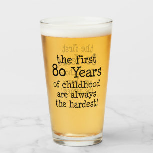 Copo De Pint Primeiros 80 Anos De Vidro De Aniversário De 80 D