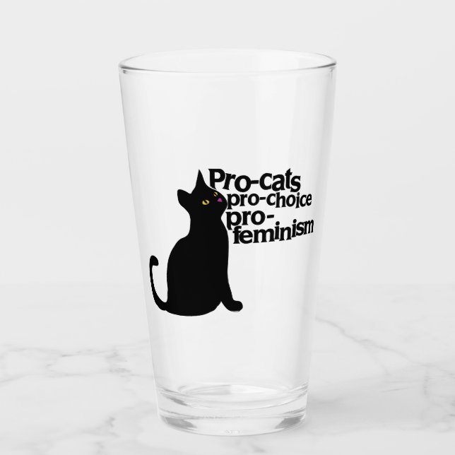 Copo De Pint pró-gatos pró-escolha pró-feminismo (Frente)