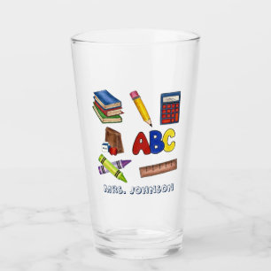 Copo De Pint Professora Crayons Almoçava Bolsa Material escolar