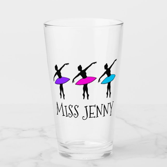 Copo De Pint Professora Personalizada de Dança de Balé Ballerin (Frente)