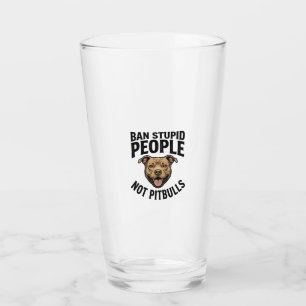 Copo De Pint Proibir Pessoas Estúpidas Não Pitbulls Design Vint