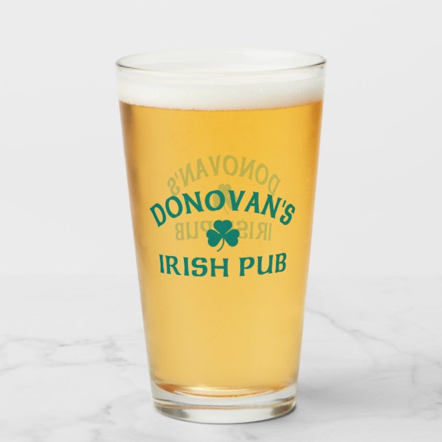 Copo De Pint Pub Irlandês de Donovan   (Frente (Preenchido))