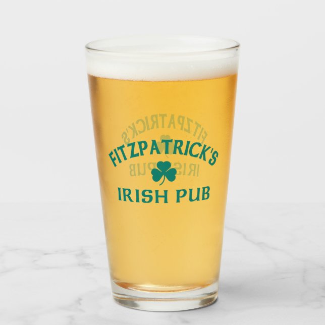 Copo De Pint Pub Irlandês de Fitzpatrick (Frente (Preenchido))