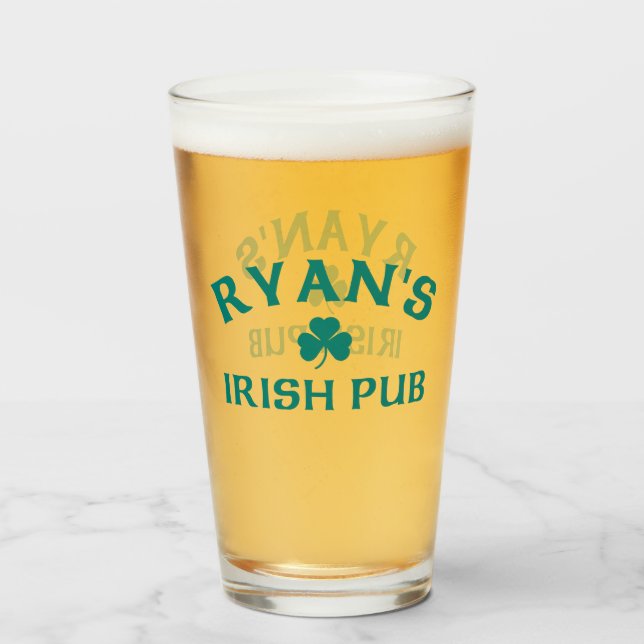 Copo De Pint Pub Irlandês de Ryan  (Frente (Preenchido))