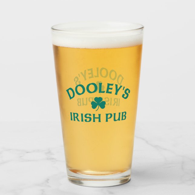 Copo De Pint Pub Irlandês Dooley's   (Frente (Preenchido))