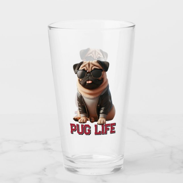 Copo De Pint Pug Life Cut Pug Dog (Frente)