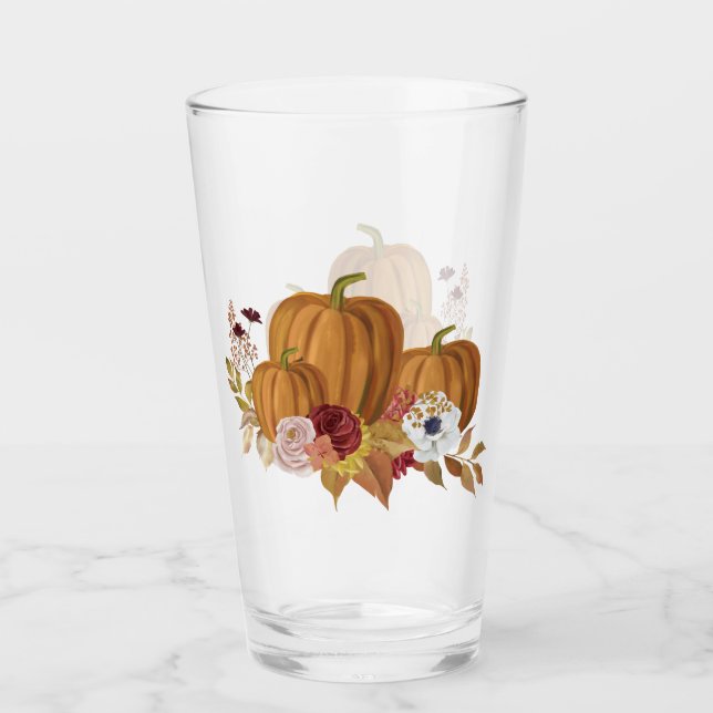 Copo De Pint Pumpkin, rosas e Magnolia Caem Cores (Frente)