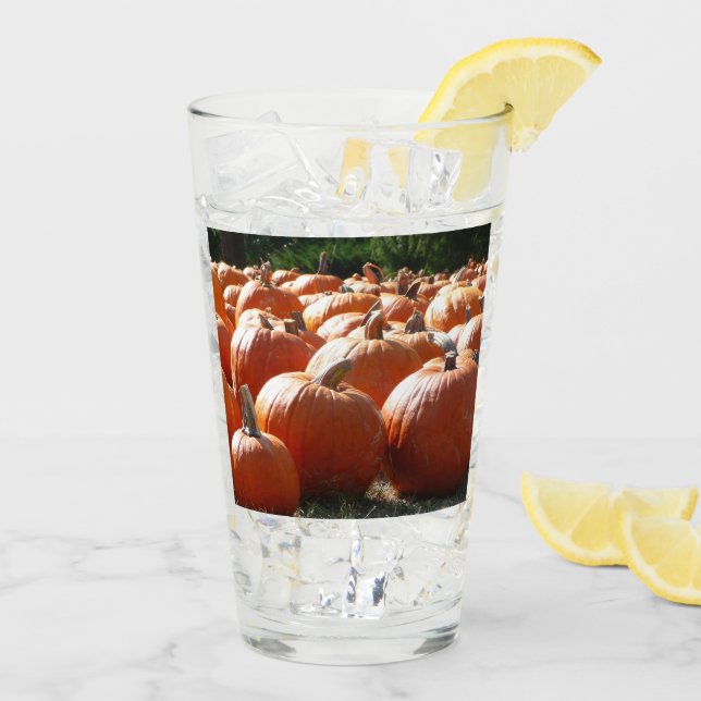 Copo De Pint Pumpkins Foto para Queda, Dia das Bruxas ou Ação d (Gelo traseiro)
