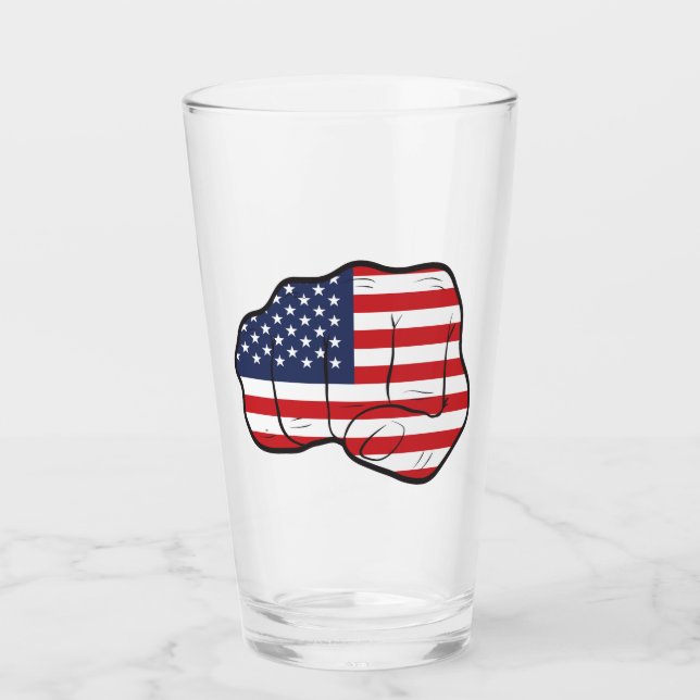 Copo De Pint Punho de Bandeira Americano (Frente)