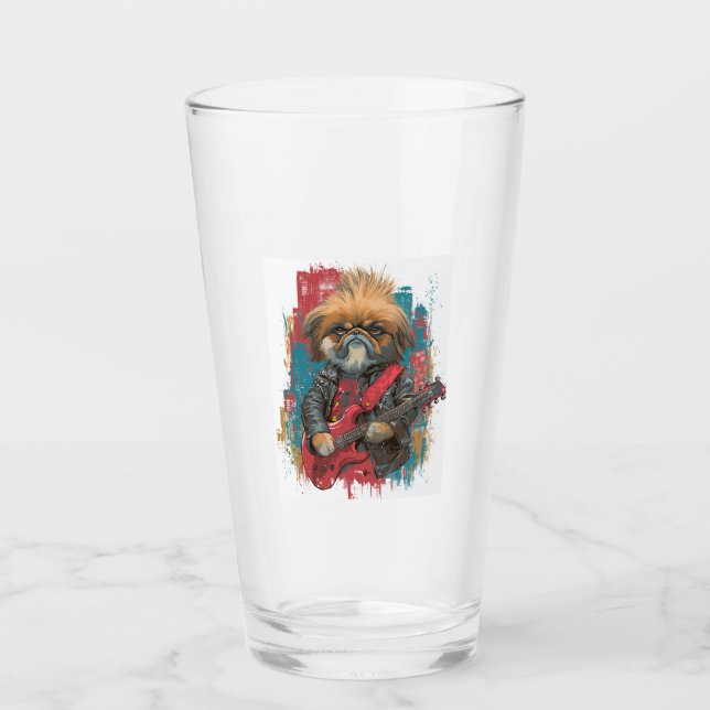 Copo De Pint Punk Rock Pekingese � Cão Rebelde (Frente)