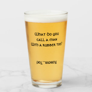 Copo De Pint Q&Q HOMEM COM UM PÉ DE BORRACHA? Pint de cerveja 