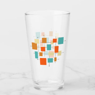 Copo De Pint Quadrados Coloridos do Médio do século Retro