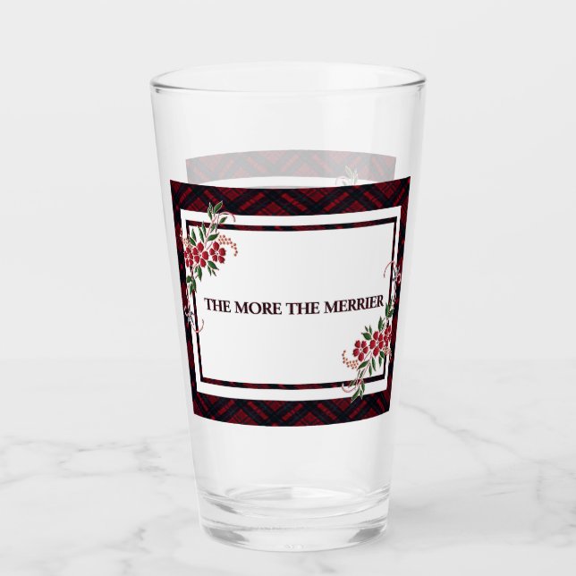Copo De Pint Quanto Mais A Xadrez Vermelha Merrier (Frente)