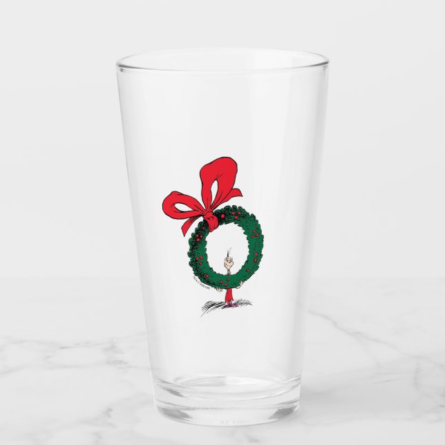 Copo De Pint Quem Espia Através da Coroa de Natal (Frente)
