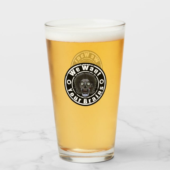 Copo De Pint Queremos Seus Cérebros (Frente (Preenchido))