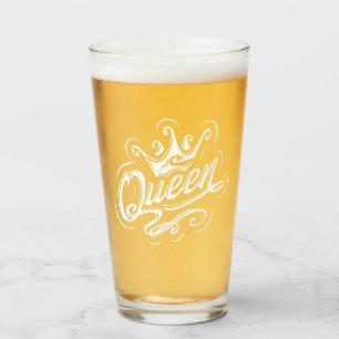 Copo De Pint Rainha com coroa, Design de tipografia