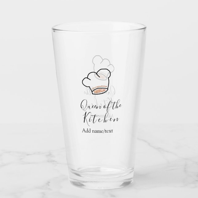 Copo De Pint Rainha da cozinha chef cozinhando adicionar nome c (Frente)