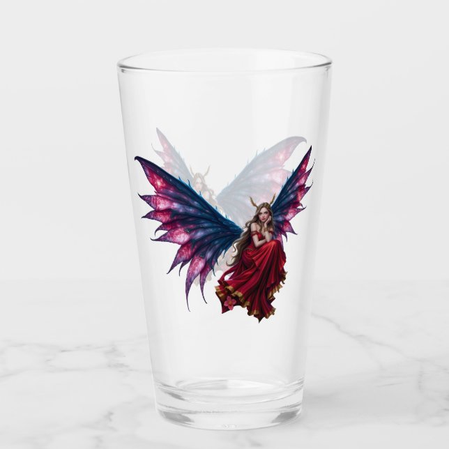 Copo De Pint Rainha das Fadas da Fantasia Sombria com Asas de B (Frente)