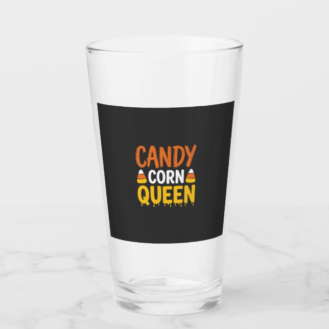 Copo De Pint Rainha do Candy Corn Gráfico de Halloween_1 (Frente)