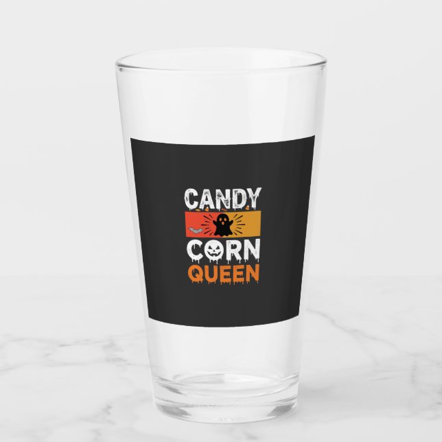 Copo De Pint Rainha do Candy Corn Halloween SVG Design (Frente)