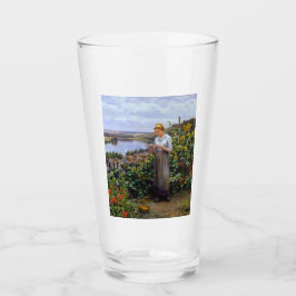 Copo De Pint Rapariga e sua Pet Dove (Jovem e Pássaro)