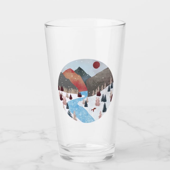 Copo De Pint Raposa de caça de inverno (Frente)