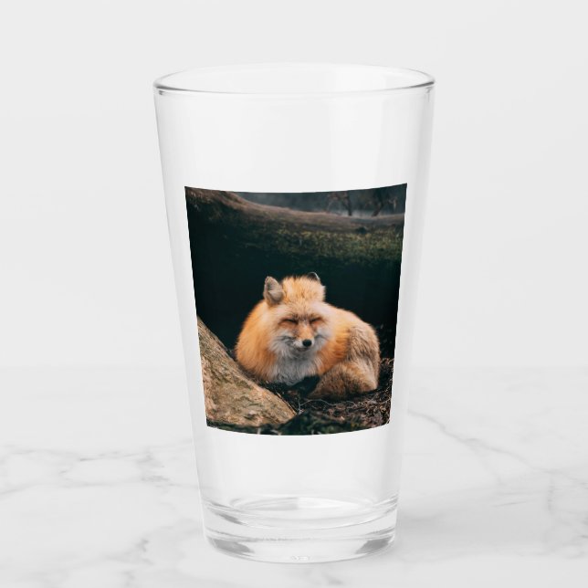 Copo De Pint Raposa Vermelha Dormindo (Frente)