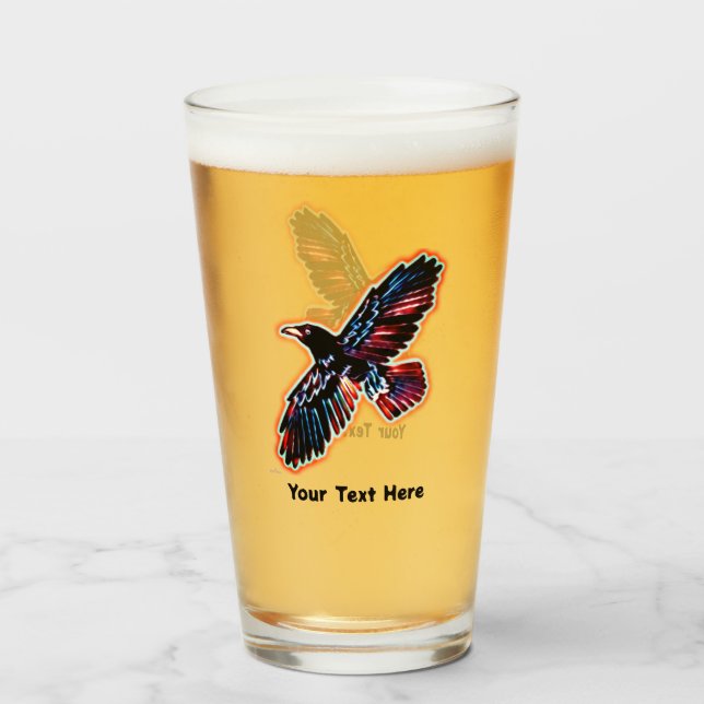 Copo De Pint Raven Iridescente (Frente (Preenchido))