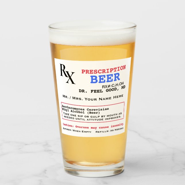 Copo De Pint Receita RX para Cerveja (Frente (Preenchido))