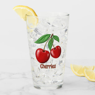 Copo De Pint Red Cherries Design Personalizado