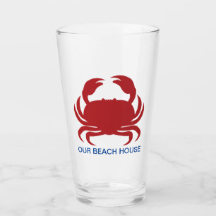 Copo De Pint Red Crab Personalize Name Modern Beach Party