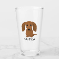 Red Dachshund, de cabelos longos | Vidro Personali