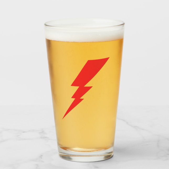 Copo De Pint Red Flash Lightning Bolt (Frente (Preenchido))