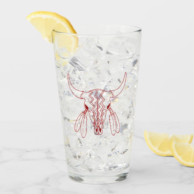 Copo De Pint Red Ghost Dance Buffalo line tumbler (Gelo frontal)