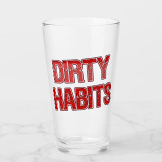 Copo De Pint Red Grunge Dirty Habits Beer Glass