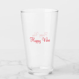 Copo De Pint Red Happy vibe simples caligrafia mínima