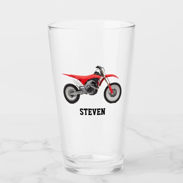 Copo De Pint Red Motorbike Name Legal Dirtbike Sports Hobby (Frente)