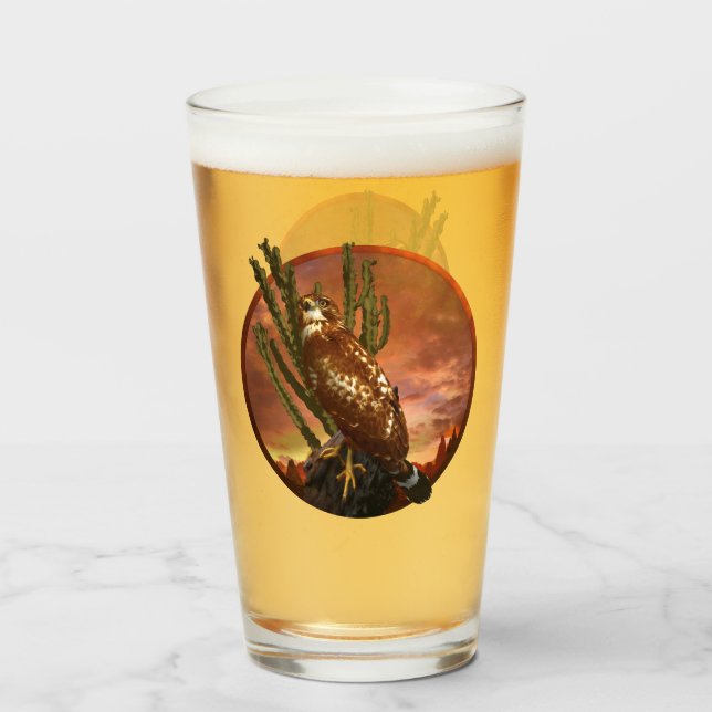 Copo De Pint Red Shoulked Hawk ÚLTIMA LUZ DESERTA (Traseira (Preenchido))