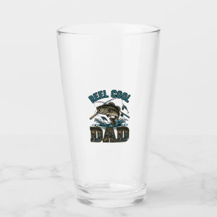 Copo De Pint Reel Cool Pai Pesca de Robalo Vetor Vintage Design