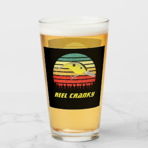 Copo De Pint Reel Cranky Funny Bass Pesca Banheiro Retro